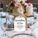 2 x Acrylic Wedding Sign Generations of Love Signs for Ceremony Modern Calligraphy Arch Acrylic Table Top Signs for Wedding Reception and Event Party Table Decor (White Eucalyptus Leaves)
