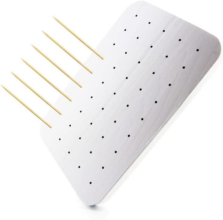 Food Display Wooden Skewer Holder For Appetizer Skewers. Impress your Guests And Serve Your Skewers For Fruit Kabobs Or Cocktail Sticks On This Food Skewer Holder Made Of Oak Wood In White Color