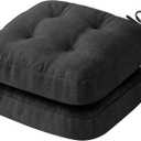 IASEAHK Chair Cushions, Foam Dining Chair Cushions, Tufted Indoor Chair Pads, 16.5 x 16.5 x 3.5, Set of 2, Black