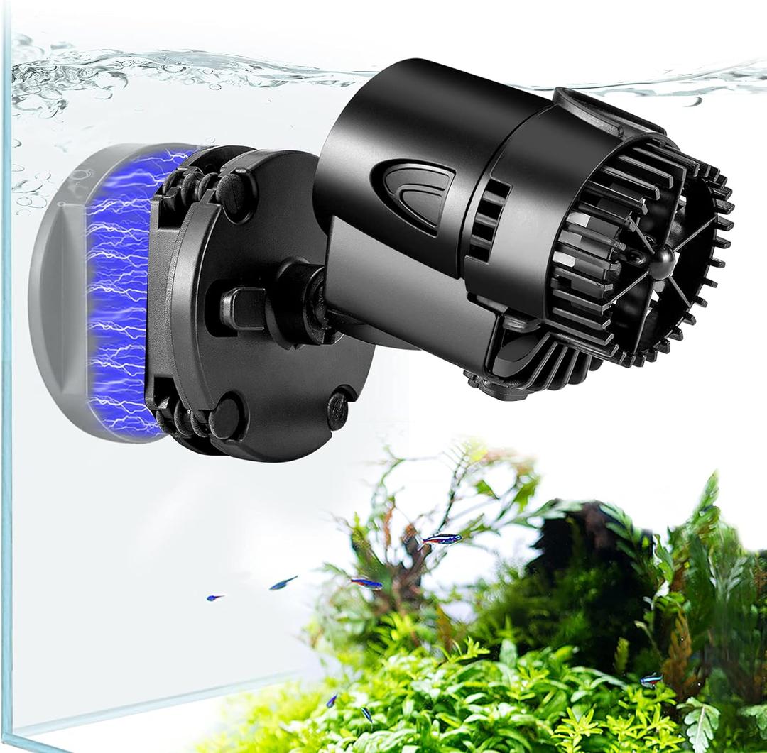 AQQA Wave Maker Pump, 530GPH Aquarium Circulation Pump 360 Degree Rotatable Submersible Powerhead Pump with Magnet Suction Base for Marine and Freshwater Aquariums 3W