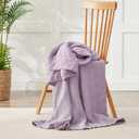 100% Cotton Muslin Blanket Large 50" x 70", 6 Layers Breathable and Lightweight Cotton Throw Blanket for Bed and Couch, Soft Quilt Bedspread, Gauze Blanket for Adults All Season, Lavender