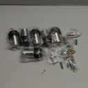 Chumia 6 Pcs Door Stopper Mounted Floor Stops Stainless Steel Cylindrical Stopper Modern Decorative Rubber Bumper Stops Holder Wall Protector for Bottom or Top of Door (Silver)