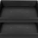 Square Plant Saucer 14 Inch 2 Pack 8 12 14 16 18 20 Plant Trays for Pots Heavy Duty Plastic Plant Saucers for Indoors Outdoors, Flower Pot Plant Drip, Extra Lager No Holes Plant Tray (Black)