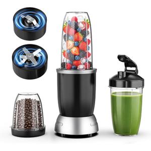 Countertop Blenders for Kitchen, 25000RPM Smoothie Blender with 37oz 32oz 23oz Portable Cups, Personal Blender for Shakes and Smoothies for Ice Crushing, Frozen Drinks, Milkshake, Juice, Nuts