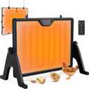 Dual-Sided Chicken Coop Heater for Winter, 180W Adjustable Temperature with Digital Display Panel, 360° Adjustable Angle, Timer & Cycle Mode, Built-in Light, 16 x 12 Inch Heat Plate for Chicken Coop
