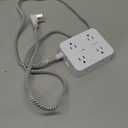 Surge Protector Power Strip - HANYCONY 8 Outlets 4 USB (2 USB C) Charging Ports, Multi Plug Outlet Extender, 5Ft Braided Extension Cord, Flat Plug Wall Mount Desk Charging Station for Home Office ETL (White)