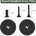 Door Hole Cover Plate,2-5/8" Diameter Round Deadbolt Cover Plate,Matte Black Door Knob Hole Cover Plate Door Hole Filler Plate for Home Security-2 Pack