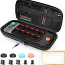 [All in One] Bundle Accessories for Nintendo Switch 2, Carrying Case for Switch 2, 2X Tempered Glass Screen Protector with Frame, 4X Thumb Grip, 5X Dust Plug