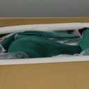 CangLong Dining Chairs Set of 2, Mid Century Modern Dining Room Chairs, Upholstered Velvet Dining Chair with Metal Legs, Vanity Chairs, Accent Chair for Kitchen, Living & Dining Room, Green