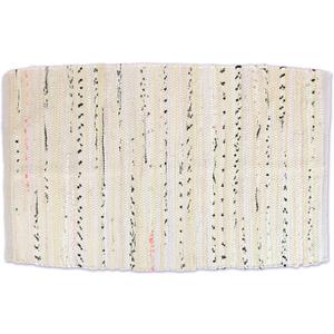 DII Chindi Home Collection Handwoven Multicolor Area Rag Rug, 4x6', Cream