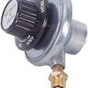 GasSaf Propane Gas Grill Control Valve Table Top Regulator with a 1"-20 Female Throwaway Cylinder Thread Inlet and an Orifice Outlet.