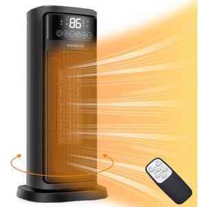 Heaters for Indoor Use, Space Heater with Thermostat, 1500W Fast Heating Electric Heater with Remote for Home Office Room, 0-12H Timer, 70 Oscillation Heater, Overheating & Tip-Over Protection