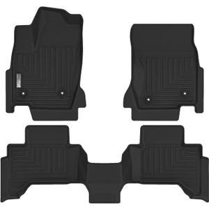 Floor Mats for 2024 2025 Toyota Land Cruiser,TPE All Weather Protection Slush 1st & 2nd Row Floor Liners Black