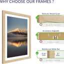14x20 Poster Frame, Natural Oak Wood Frame with 12x18 Mat, 3 Pack