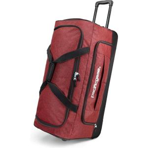Pacific Gear Rolling Duffel Wheels, 30-inch Luggage, Hockey Bag, Heavy Duty (Red)