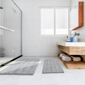 Genovega Bathroom Rug,Non-Slip Bath Mat,Soft Cozy Shaggy Thick Bath Rugs for Bathroom (Dark Grey)