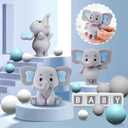 28 Pcs Elephant Cake Topper Balls Cake Decorations DIY Cake Topper for Boy Girl Birthday Party Decorations (Blue)