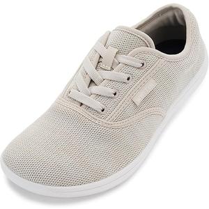 WHITIN Women's Wide Toe Box Minimalist Barefoot Shoes + Zero Drop Sole W872 | Beige 39