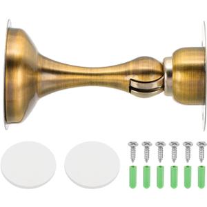 MECCANIXITY Magnetic Door Stoppers Stainless Steel Door Stops, Wall Floor Mounted Doors Holder Keep Doors Open for Home Office Closet (Golden Bronze)