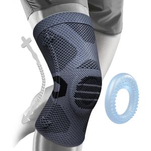 NEENCA Professional Knee Brace for Pain Relief, Medical Knee Compression Sleeve, Knee Support with Horizontal Knit Tech for Meniscus Tear, ACL, Arthritis, Joint Pain, Runner, Workout (Large, Upgraded Version - Black)