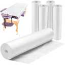 Tudomro 4 Rolls Disposable Non Woven Bed Sheets Massage Table Paper Covers Non Woven Fabric Massage Sheets Waterproof Spa Breathable Bed Cover for Beauty Salon (4, White)