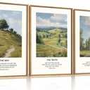 Large Christian Bible Framed Canvas Wall Art Set,Jesus Verse Vintage Wall Decor,Nature Scripture Landspaces Art Prints,Religious Artwork for Living Room,Dining Room,Farmhouse-24 x36 x3