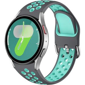 DaQin No Gap Sport Band Compatible with Samsung Galaxy Watch 7/6/5/4 Bands 40mm 44m/Galaxy Watch FE/Watch 6 4 Classic 43mm 47mm 42mm 46mm/Watch 5 Pro 45mm, 20mm Soft Silicone Wristbands for Women Men