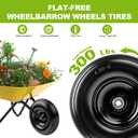 13Inch Wheelbarrow Tires 4.00-6 Flat Free Tire And Wheel with 5/8" & 3/4" Bearings, 1.75" Centered Hub for Wheelbarrow/Wagon/Trolley/Garden Scooter Cart,1Pack