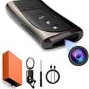 DAMOACAM QHD 2560x1440P Car Key 2K Hidden Camera Spy Camera Key fob Key Chain Concealed Lens No Red Light Wide-Angle Nanny Security Surveillance Cam USB Type C