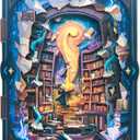 Endless Limit 3D Wall Decoration, Wood Wall Art Aesthetic Table Decor Stacking Carving Panels Spooky Home Decoration for Living Room Bedroom House(9"x10") (Blue)