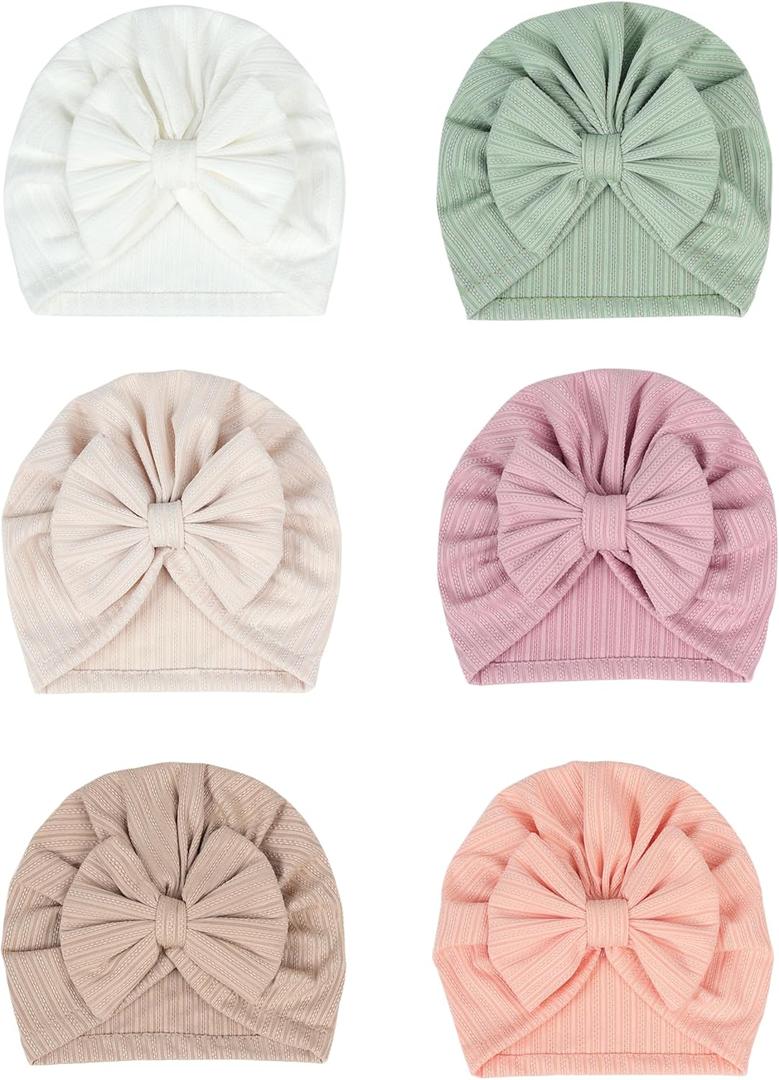 6 PCS Stretchy Baby Turban Hats, Baby Hat with Bows for Girls, Baby Boys Caps, Toddler, Newborn, Infant Hat Unisex (25) 6 PCS Stretchy Baby Turban Hats, Baby Hat with Bows for Girls, Baby Boys Caps, Toddler, Newborn, Infant Hat Unisex (25)