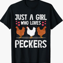 Funny Chicken Owner Art For Women Girls Chicken Lover Farmer TShirt, M
