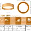 Bargeni Flush Mount Ceiling Light, 16.5 inch LED Ceiling Light Fixture, Polished Gold Finish, Dimmable/3000K/18W, Outdoor Flush Mount Lighting Fixture, 16.5 Inch-1 Pack