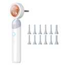 Ear Camera with 1.21 Screen, 1080P HD Digital Otoscope Ear Scope with 4 LED Lights, Skin Inspection Probe, 10 Ear & Nose Tips, 6 Ear Pick Tools, for Adults Kids Pets, Type-C Charging (White)