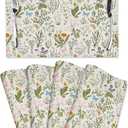 Mid Century Modern Placemats Set of 4, Washable Yellow Retro Table Mats for Kitchen Dining Table Outdoor Holiday Party Home Decor, Heat Resistant Linen Place Mats 12"x18"