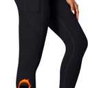 IUGA Fleece Lined Leggings Women Thermal Leggings for Women Winter Warm Tights High Waisted Hiking Yoga Pants with Pockets (Large, Black)