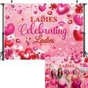 Galentines Day Backdrop Ladies Celebrating Ladies Photography Background Galentine's Day Heart Girl Lady Party Decoration Banner Supplies (94x70inch(8x6FT))