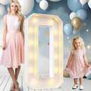 Ledido 4FT Marquee Light Up Letters, Large Light Up Letters for Party Decoration, Marquee Letter for Birthday Baby Shower Graduation Wedding, Pre-cut Foam Board Assembly Required Letter O