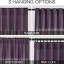 Nanspring Plum Linen Curtains 84 Inch Length 2 Panels Set for Living Room Rod Pocket Back Tab Light Filtering Window Drapes for Bedroom Dining Room Protect Privacy Country Farmhouse Decor 52x84