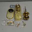 MiLocks TKK-02P Digital Door Knob Handle Lock with Electronic Keypad - Keyless Entry Smart Door Lock with Adjustable Latch Locks, Audible Tones for Interior Front Doors & More, Polished Brass