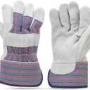 Leather Palm Work Gloves Cowhide Leather Suede Finish A Grade Premium