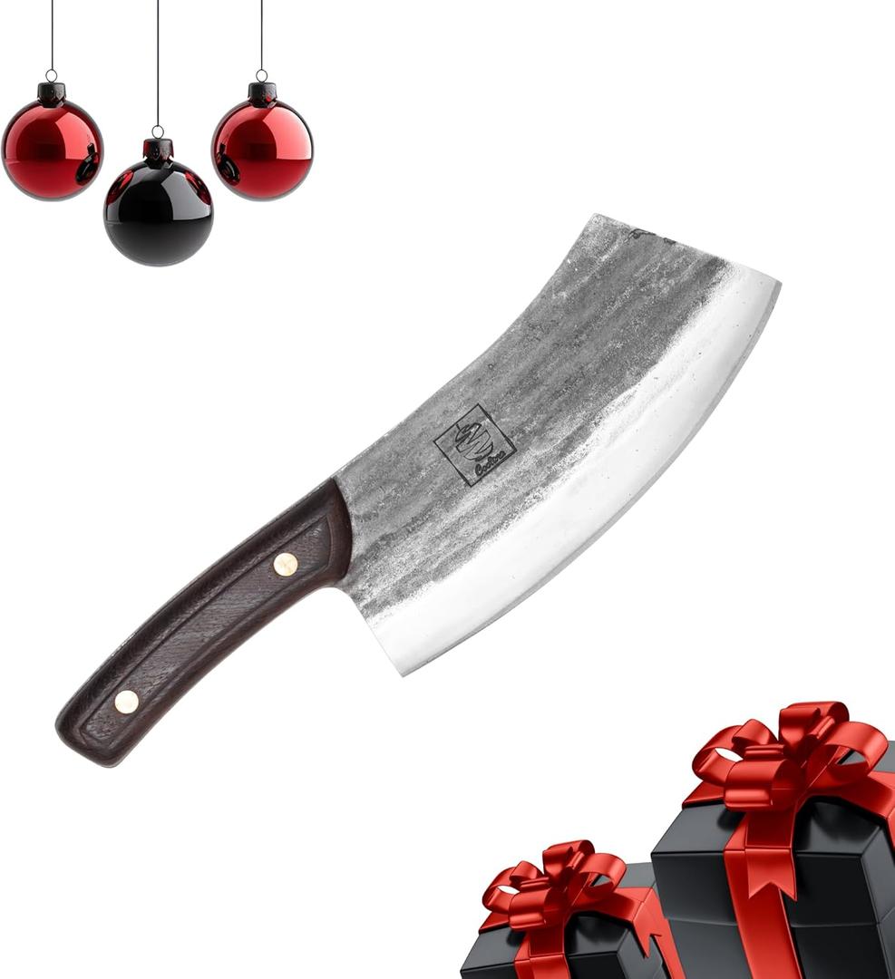 COOLINA Altomino Handmade Chef Knife, 7.1 in High Manganese Clad Steel Blade, for Slicing Meat and Vegetables