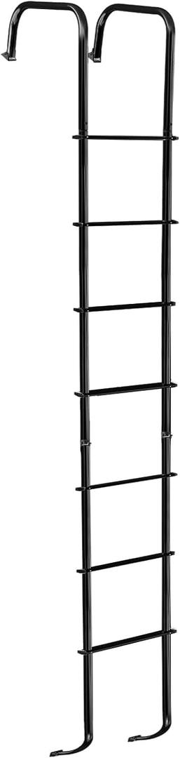 Universal Exterior RV Ladder, 7.6FT-8.4FT Aluminum Travel Trailer Ladder, 250lbs Capacity, Black