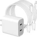 iPhone 14 Super Fast Charger,Dual Port USB C Charger,iPhone Charger Fast Charging Block,Quick Apple USB C Wall Adapter Plug,2Pack Type C Lightning Cable For iPhone 14/13/12/11/ProMax/MiNi/XR/SE/8 Plus (White)