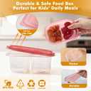 20 Pcs Reusable Snack Containers with Lids, 2-Compartment BPA-Free Portion Control for Bento Box & Meal Prep, On-the-Go for Kids Adults, Refrigerator Safe with 10 Animal Forks (4 Color Lids)