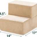 ZINUS Foam 13 Inch 2-Step Step Pet Stairs / Pet Ramp for Cats and Dogs, Extra Small, Beige