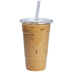 GUSTO [24 oz. - 50 Count Clear PET Cups with Lids, Disposable Coffee Cups with Flat Lids - Ideal for Cold Beverages, Smoothies, and to-Go Drinks - Formerly Comfy Package