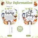 50 Pcs Forest Baby Shower Favors for Guests Fans Party Supplies Hand Plastic Handheld Fans Baby Shower Party Decor for Toddler Gender Reveal Gifts(Multicolored)