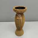 Mud Pie Resin Woven Candlestick, Small; 8 1/2" X 3 3/4" Dia