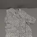 Verdusa Women's Polka Dots Button Down Blouse Long Sleeve Collar V Neck Work Office Dressy Shirts Black and White X-Large